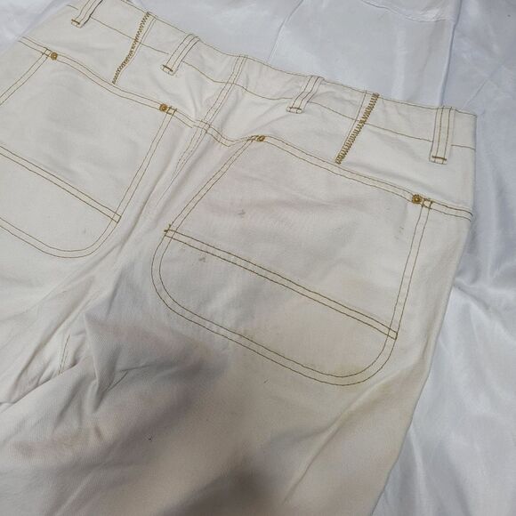 VINTAGE LL Bean cream double knee straight leg‎ gorp work pants 36x32 - Picture 9 of 11